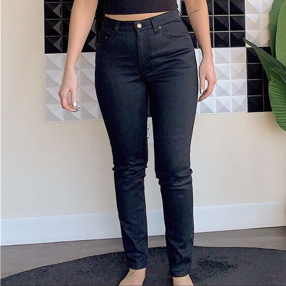 New SAINT LAURENT Black Jeans D05 W/SK-MW Sz. 26 - Picture 1 of 7
